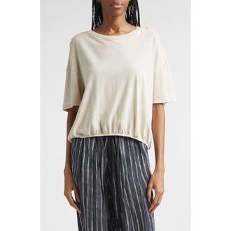 R13 Gathered Hem Cotton & Cashmere T-Shirt in Khaki Acid Stone at Nordstrom, Size X-Small
