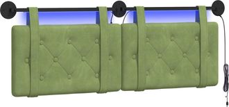 vidaXL Cabecero Colgante Con Luz Led Verde Claro Terciopelo Vidaxl