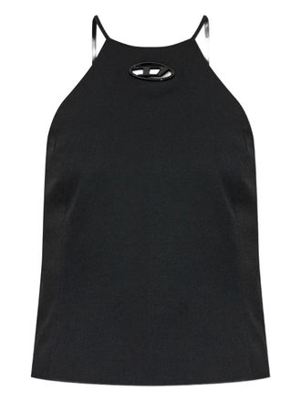 Diesel T-Elma logo halterneck top - Black