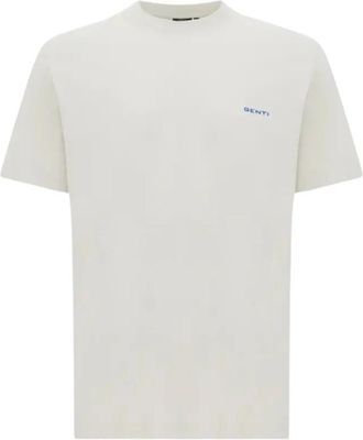 Genti Tee Back Print Sea - Heren - T-shirts - Wit - S - Tops