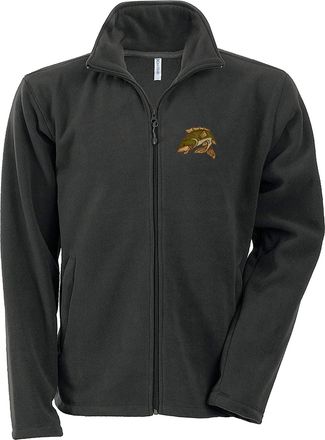 Bang Tidy Clothing Carp Fishing Fleece Jacket with Embroidered Fish Fisherman Clothing Gift Ideas Dgray XXL