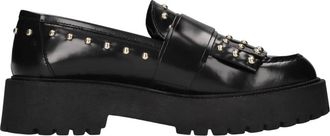 Ovye By Cristina Lucchi Leren Loafers met Studs - Dames - Loafers - Zwart - 37 EU - Leer - Schoenen