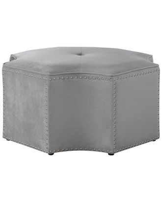 Nicole Miller Rey Velvet Octagon Cocktail Ottoman