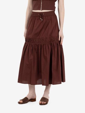 Patrizia Pepe Gonna midi light cotton wood brown