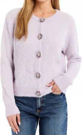 Drew Jaxie Button Front Sweater In Lilac