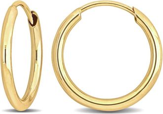 Amour 13mm Hoop Earrings in 14k Yellow Gold
