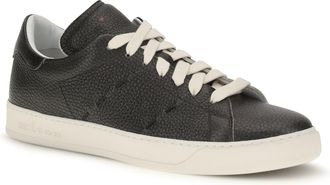 Kiton Mens Leather Sneakers Grigio Scuro