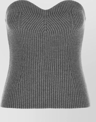 Jil Sander ribbed off-the-shoulder knitted top