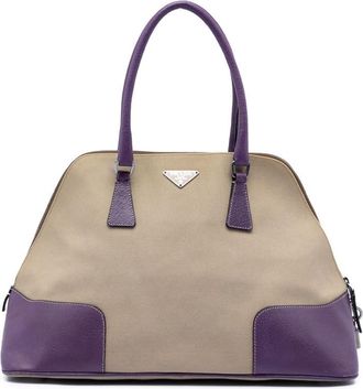 Prada Pre-owned Prada Cinghiale Trimmed Canapa Dome Handbag Ladies X51QBAKK5E8HH41F