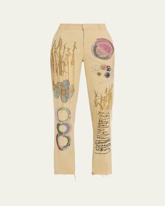 Libertine - Libertine All At Once Embellished Straight-Leg Chino Pants