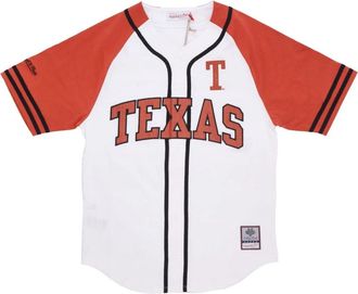 Mitchell & Ness Witte Ncaa Baseball Jersey met Texas Longhorns Logo - Heren - Fitness - Veelkleurig - M - Katoen - Fitness