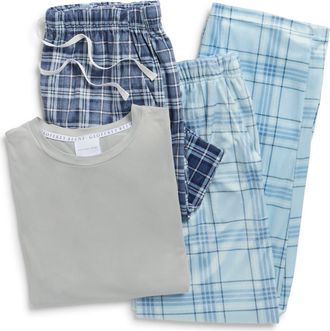 Geoffrey Beene 3-Piece Short Pajama Set in Blue Multi at Nordstrom Rack, Size X-Large