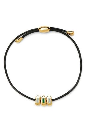 Missoma Molten Stone Baguette Cord Bracelet in Gold at Nordstrom