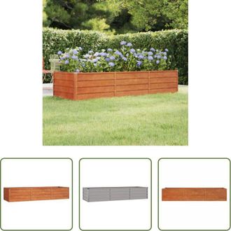 vidaXL Acciaio corten - Letto Rialzato da Giardino Ruggine 240x80x45 cm Acciaio Corten