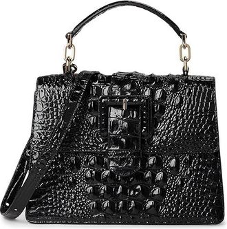 Brahmin Melbourne Small Hallie Satchels Cross Body Womens Handbags Black, Leather/Polyester
