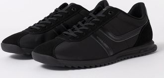 HUGO BOSS Mens BOSS Orange Zayn Mens Logo Trainers with Faux Suede Trims - Black 005 - Size: 11