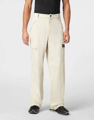 Plein Sport Technical Nylon Loose Fit Cargo Trousers Scratch Men in Grey at Nordstrom, Size Xxx-Large