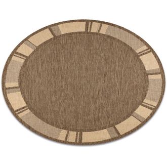 RugsX Rugsx - tappeto di spago sizal floorlux cerchio 20195 caff&egrave; / mais brown rotondo 160 cm