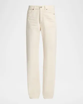 Saint Laurent V-Waist Baggy Straight-Leg Jeans