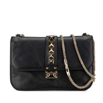 Valentino Tweedehands leren schoudertassen - Dames - Pre-owned - Zwart - Maat: ONE Size Leer