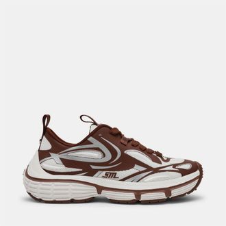Steve Madden Womens Power 2 Train Ld99 Abstract Low Top Sneakers in Dk Sepia Brown - Size UK 3