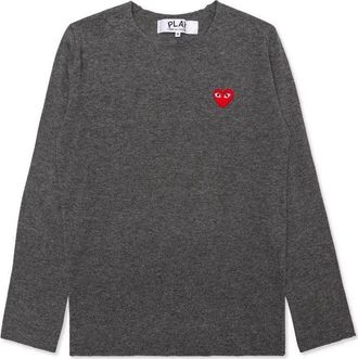 Comme Des Gar&ccedil;ons L/S Basic T-Shirt Red Emblem Grey AZ-N068-051-3