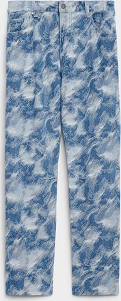 Kuwalla Mens Abstract camouflage textured jean Baggy fit