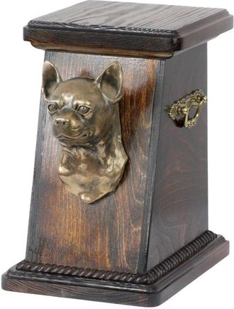 OEM Chihuahua De Pelo Corto - Urna Para Cenizas De Perro, Elegante Urna Con Estatuilla, Urna Conmemorativa Con Busto De Perro De Art-dog