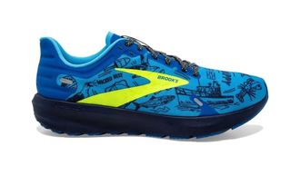 Brooks Mens Launch 9 Running Shoes In Boston Marathon Ltd Edition Blue/yellow