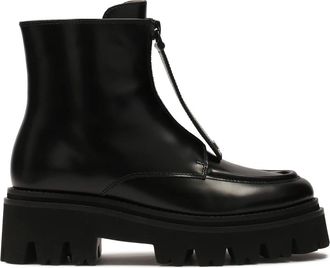 Kazar Zwarte laarzen met eenvoudige ritssluiting bovenaan - Dames - Enkellaarsjes - Zwart - 35 EU - Leer - Schoenen