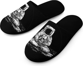 Generic Astronaut Mens Slippers Warm Non-Slip Houes Shose Spa Slipper for Home Bedroom
