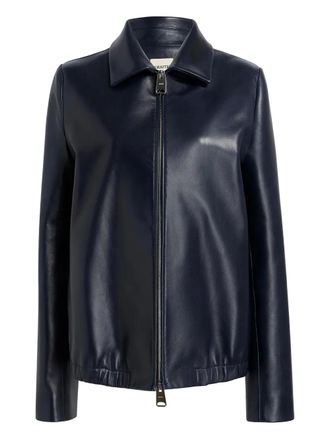 Khaite Jackson Zip leather jacket - women - Lambskin - S - Blue