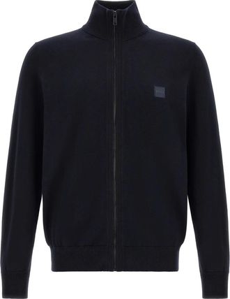 HUGO BOSS Kanozip_S Vest - Heren - Vesten - Blauw - XL - Katoen - Truien & Vesten