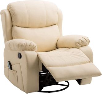 HOMCOM Homcom - Poltrona Reclinabile Massaggiante Riscaldata con Poggiapiedi Beige