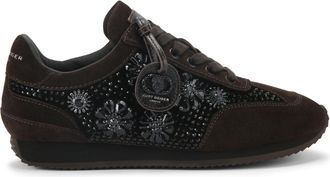 Kurt Geiger Womens Velvet Chelsea Jewel Tag Sneakers - Brown - Size UK 5