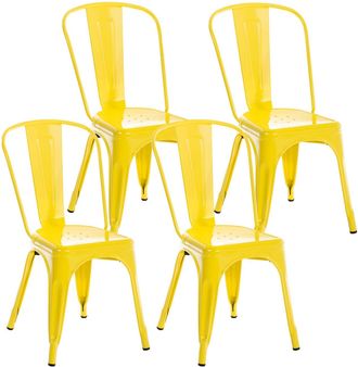 Clp Set De 4 Sillas Apilables Benedikt Amarillo