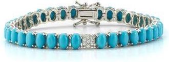 Chloe and Madison 5.5mm Turquoise Tennis Bracelet in Silver at Nordstrom Rack