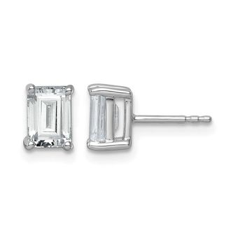 Diamond2Deal 14k Gold Emerald 2 ct Lab Grown Diamond Stud Earrings VS Clarity, D-E Color