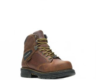 Wolverine Mens Hellcat Waterproof Soft Toe Ultraspring 6 Workboot In Brown