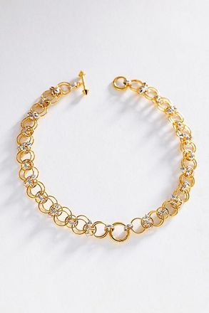 Awe Inspired Chain Mail Toggle Charm Collar Necklace