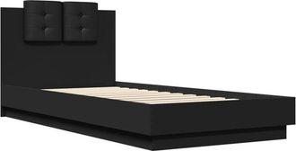 vidaXL Vidaxl - Estructura De Cama Con Cabecero Y Luces Led Negro 100x200 Cm