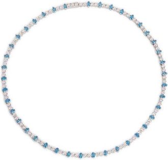 Nickho Rey Mila Necklace in Lt.blue+White/white Rhodium at Nordstrom, Size 16