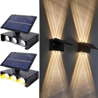 No Brand Unidades De Apliques Solares De Pared Ajustables E Impermeables Ip65, 6 L&aacute;mparas De Noche Decorativas Led De Luz Blanca C&aacute;lida Para Jard&iacute;n Y Balc&oacute;n