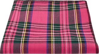 King & Priory Pink Tartan Pocket Square, Handkerchief, Check, Plaid
