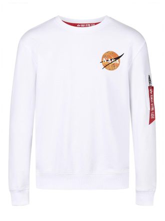 Alpha Industries Alpha Industries Mens Nasa Davinci Sweater in White - Size Large