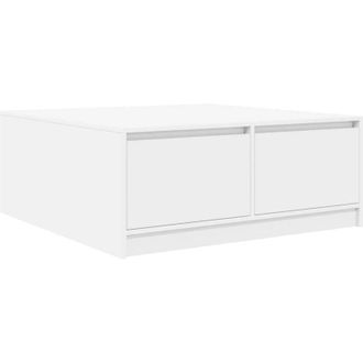 vidaXL Tavolino da Salotto con Cassetti Bianco 100x100x40 cm - Vidaxl