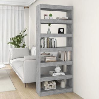 vidaXL Estanter&iacute;a/divisor Madera Ingenier&iacute;a Gris Hormig&oacute;n 80x30x198 Cm Vidaxl