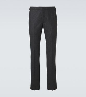 Thom Sweeney Wool flannel slim pants