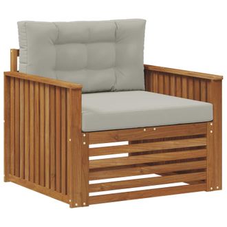 vidaXL Sof&aacute; De Exterior Madera De Acacia S&oacute;lida Y Poli&eacute;ster Vidaxl