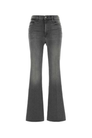 Mother Womens Grey Stretch Denim The Doozy Sneak Fray Jeans Cotton - Size 31 (Waist)